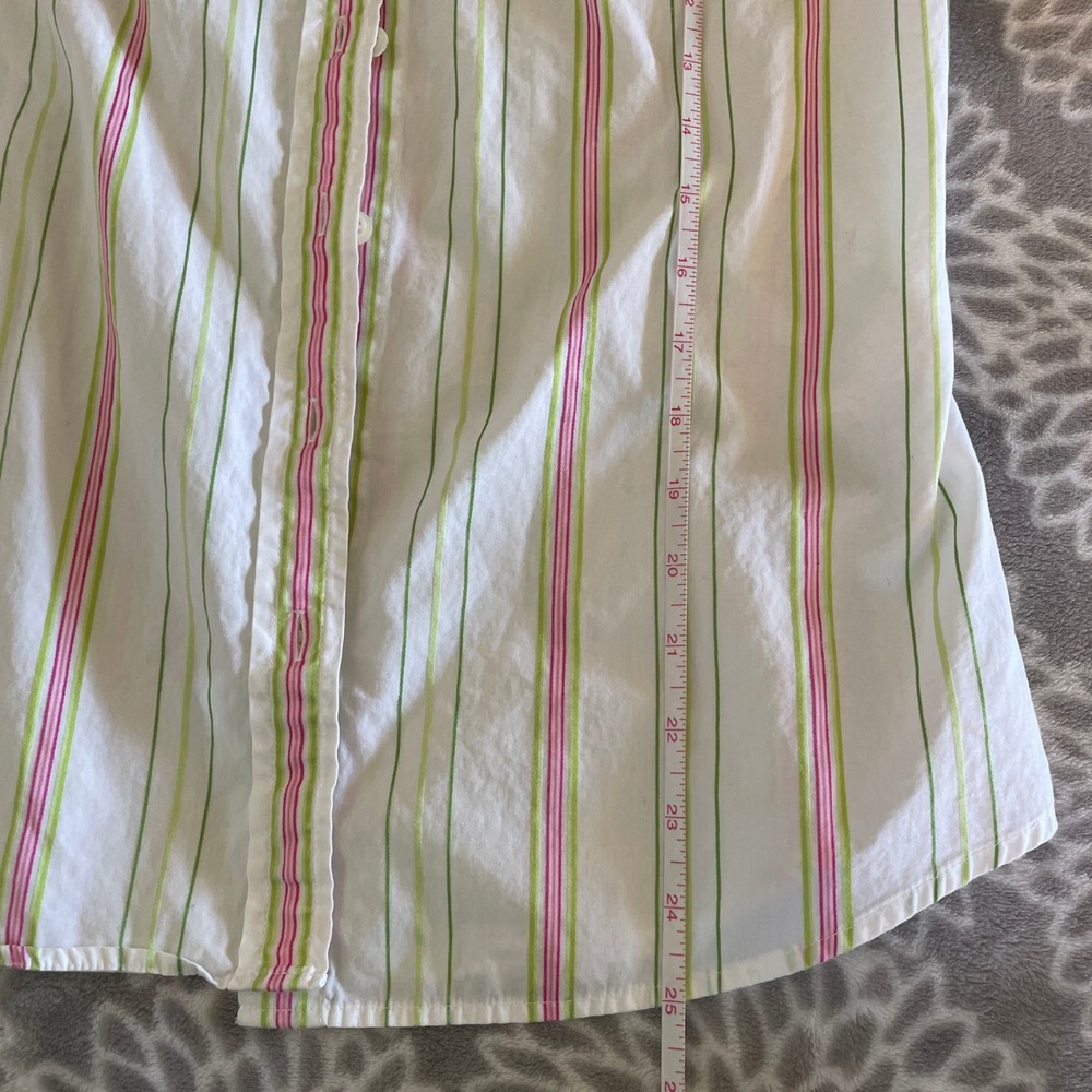 J.Crew Slim Fit Striped Button Down Shirt Small Vintage 90s White Retro Office - Picture 6 of 7